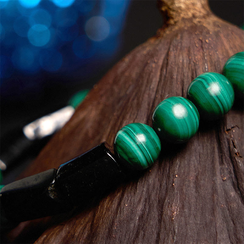 Foviel Malachite Schwarzes Turmalin Purity Armband
