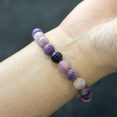 Foviel Purple Mica Stone Positive Bracelet