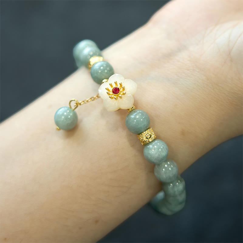 Bracelet de fleurs Abondance en jade Foviel