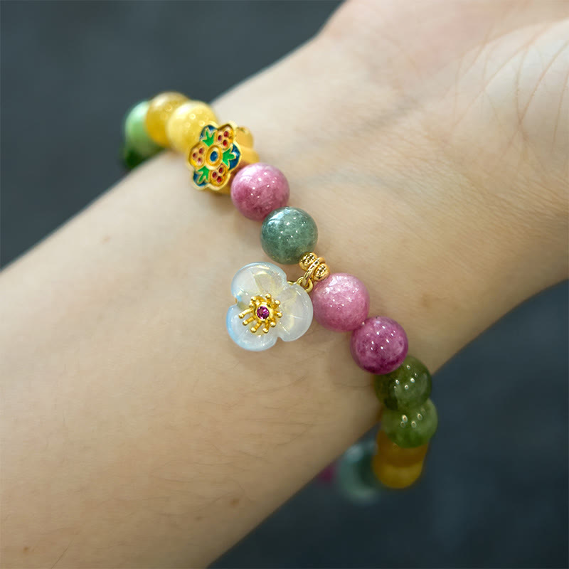 Foviel Turmalin Weisheit Blumenarmband