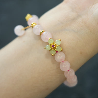Foviel Rosa Kristall Citrin Blume Wärme Armband