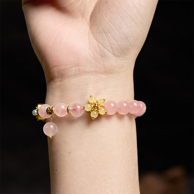 Foviel Rosa Kristall Citrin Blume Wärme Armband
