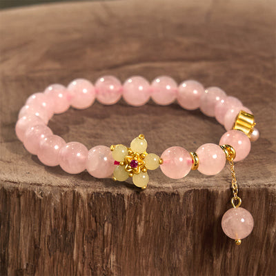 Foviel Rosa Kristall Citrin Blume Wärme Armband
