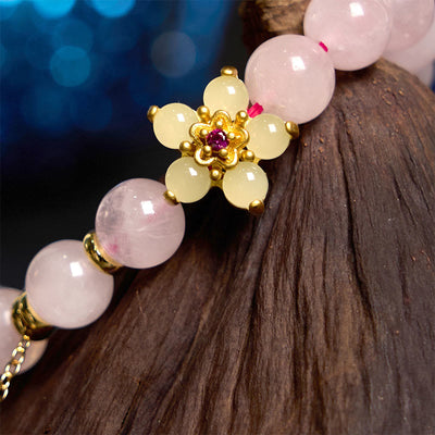 Foviel Rosa Kristall Citrin Blume Wärme Armband