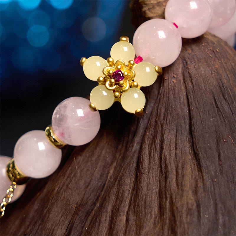 Foviel Rosa Kristall Citrin Blume Wärme Armband