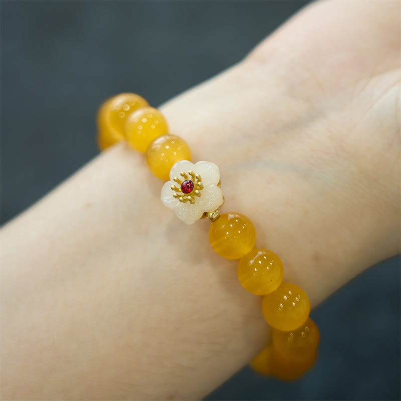 Foviel Cat's Eye Chrysoberyl Flower Love Bracelet