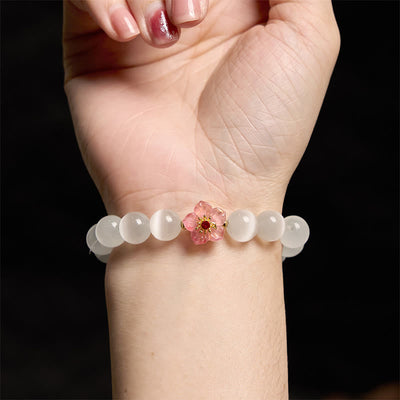 Foviel Cat's Eye Chrysoberyl Flower Love Bracelet