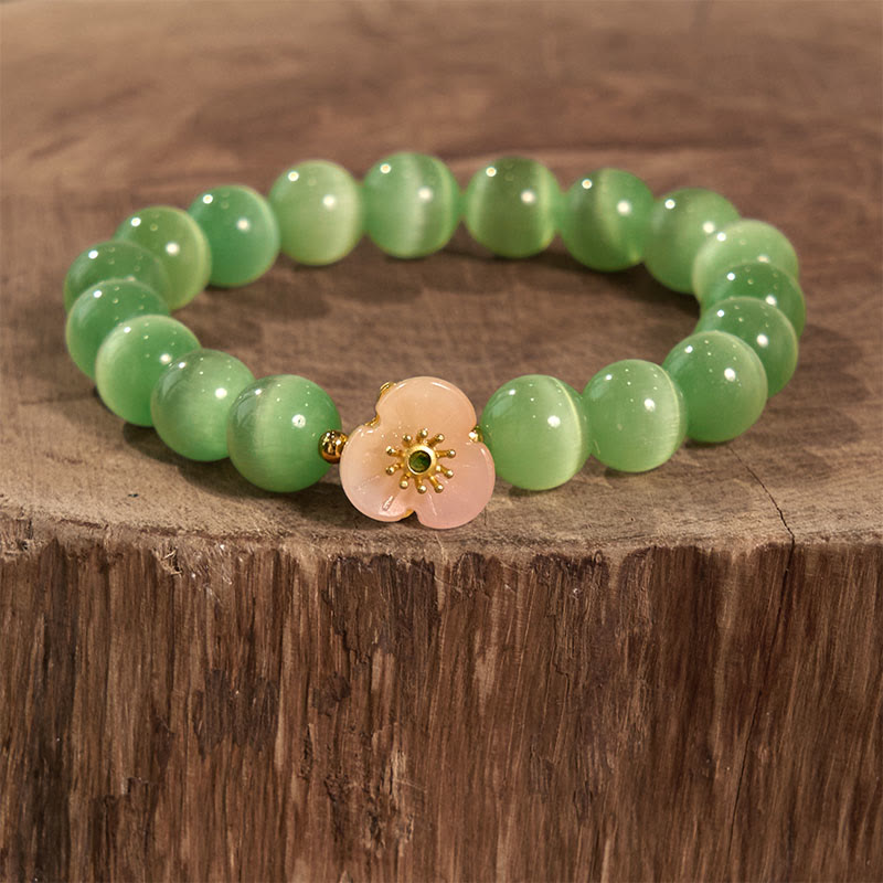 Foviel Katzenauge Chrysoberyl Blumen-Liebes-Armband