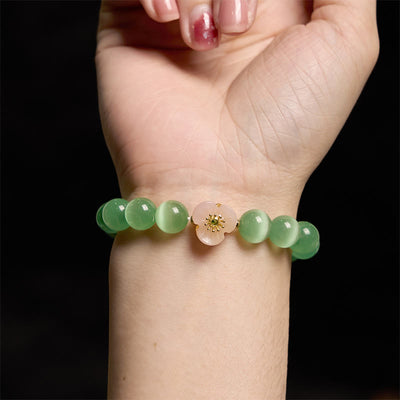 Foviel Cat's Eye Chrysoberyl Flower Love Bracelet