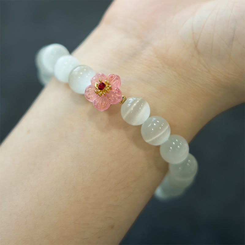 Foviel Katzenauge Chrysoberyl Blumen-Liebes-Armband