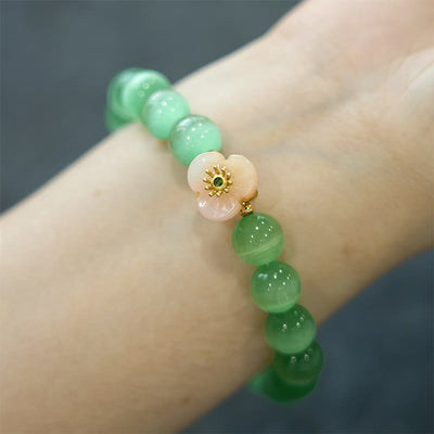 Foviel Katzenauge Chrysoberyl Blumen-Liebes-Armband