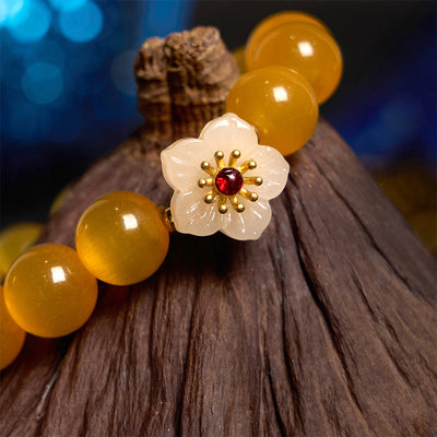 Foviel Katzenauge Chrysoberyl Blumen-Liebes-Armband