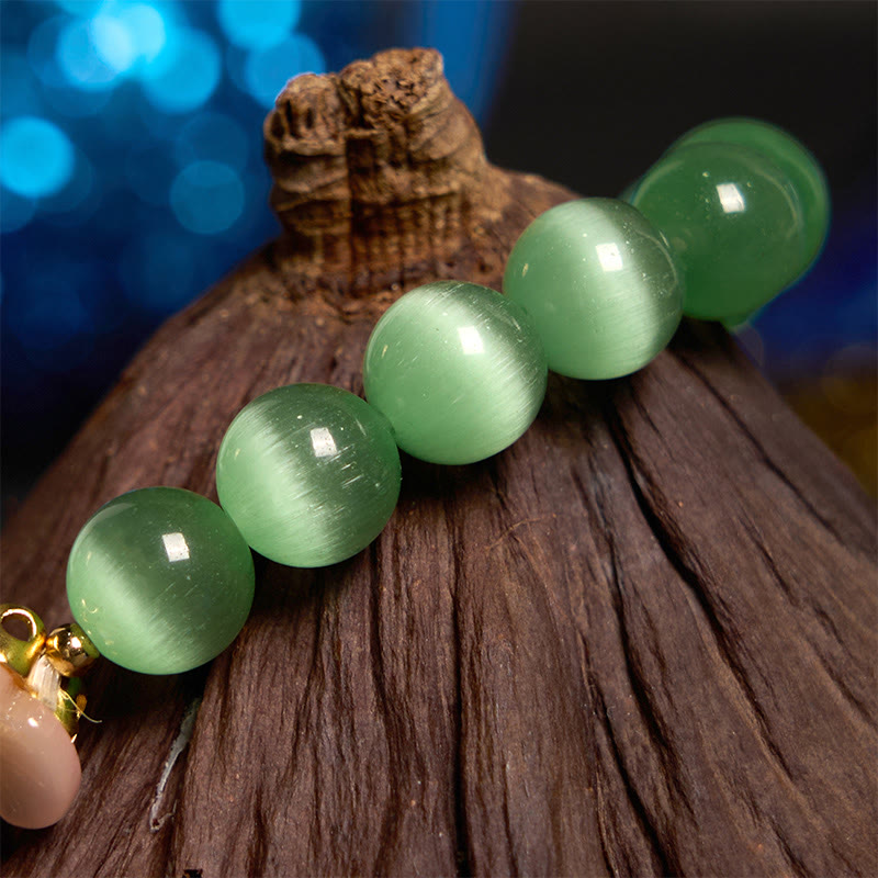 Foviel Katzenauge Chrysoberyl Blumen-Liebes-Armband