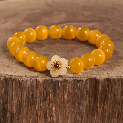Foviel Cat's Eye Chrysoberyl Flower Love Bracelet