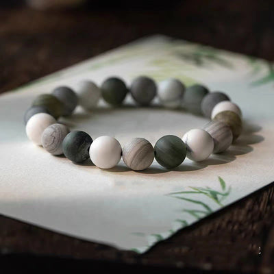 Foviel Weiß Türkis Picasso Jasper Grün Calcite Segen Armband