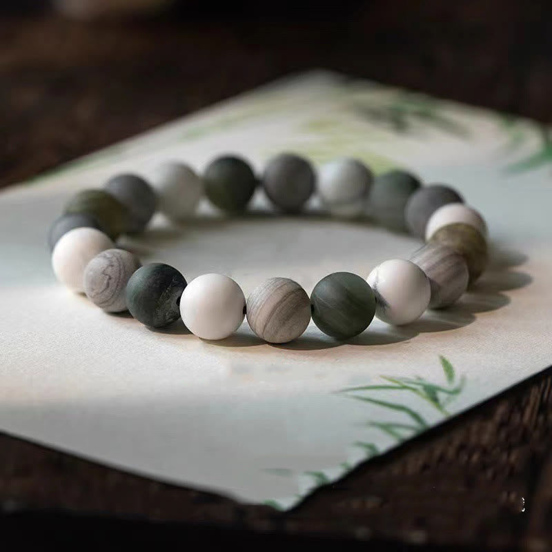 Foviel Weiß Türkis Picasso Jasper Grün Calcite Segen Armband