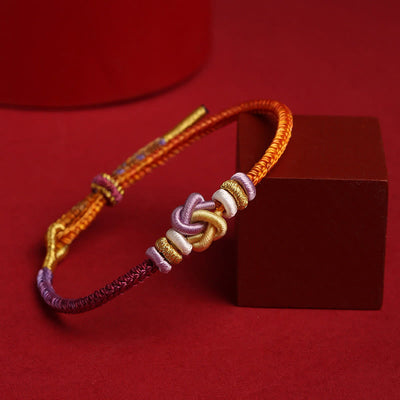 Foviel Colorful String Heart Knot Protection Braided Bracelet
