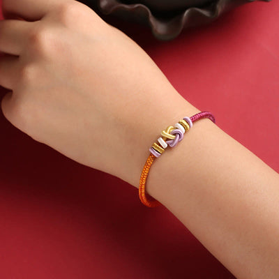 Foviel Colorful String Heart Knot Protection Braided Bracelet