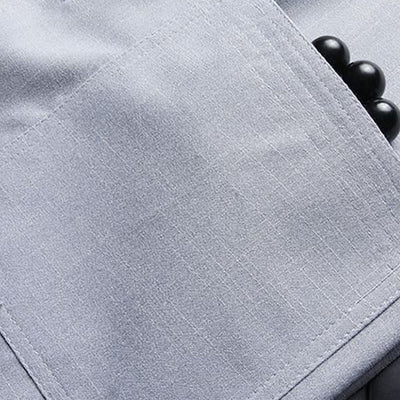 Buddha Stones 2Pcs Tang Suit Plain Color Frog-Button Men's Long Sleeve Shirt Pants Set - image 10