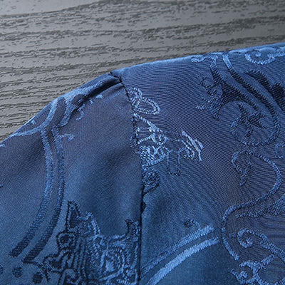 Chemise Foviel pour homme style Tang à boutons brandebourgs, motif carpe koï, manches longues avec poches