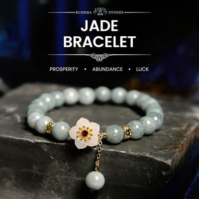 Bracelet de fleurs Abondance en jade Foviel