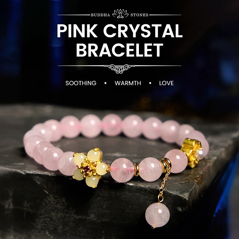 Foviel Rosa Kristall Citrin Blume Wärme Armband