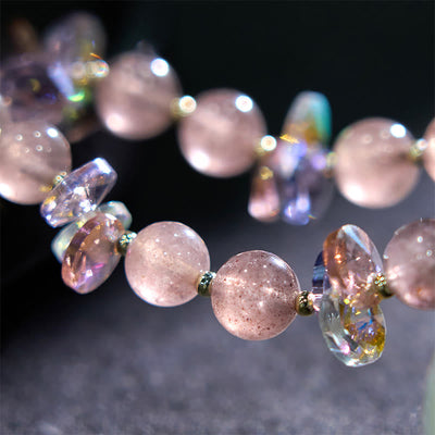 Foviel Strawberry Quartz Crystal Gourd Positive Bracelet