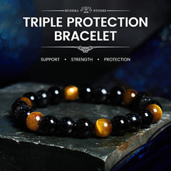 Foviel Natural Tiger's Eye Obsidian Hematite Positive Powerful Bracelet
