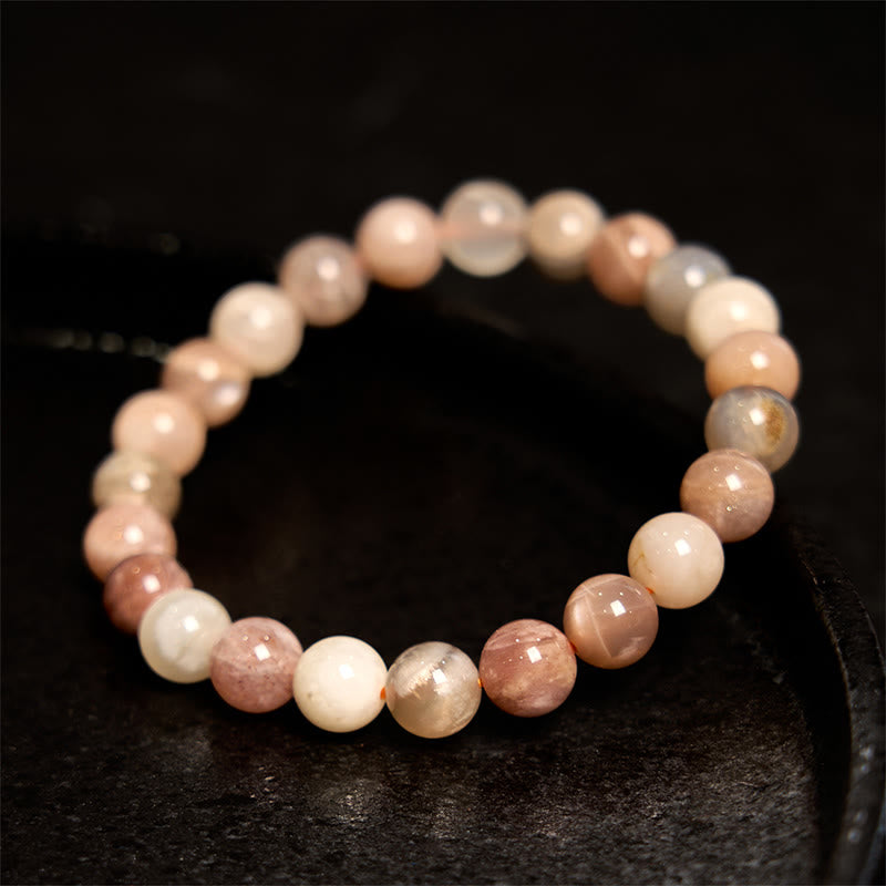 Foviel Pfirsich-Mondstein spirituell Armband