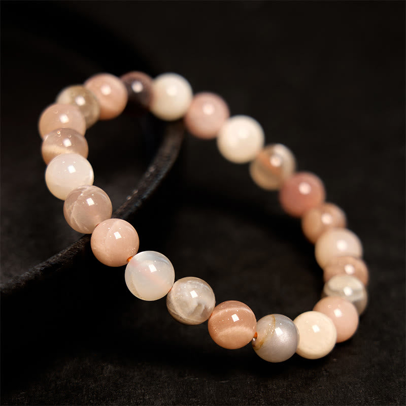 Foviel Pfirsich-Mondstein spirituell Armband