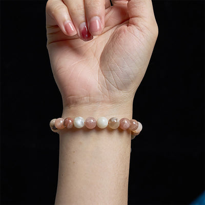 Foviel Pfirsich-Mondstein spirituell Armband