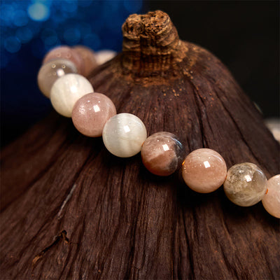 Foviel Pfirsich-Mondstein spirituell Armband