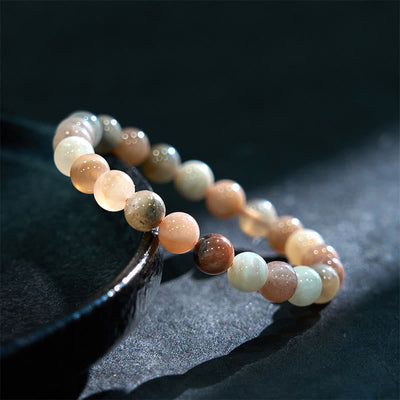 Foviel Pfirsich-Mondstein spirituell Armband