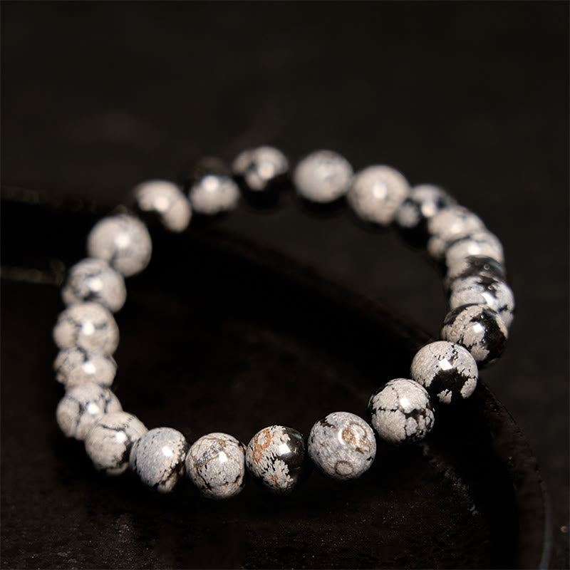 Foviel Schneeflocke Obsidian Balance Armband