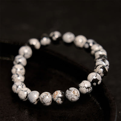 Foviel Schneeflocke Obsidian Balance Armband