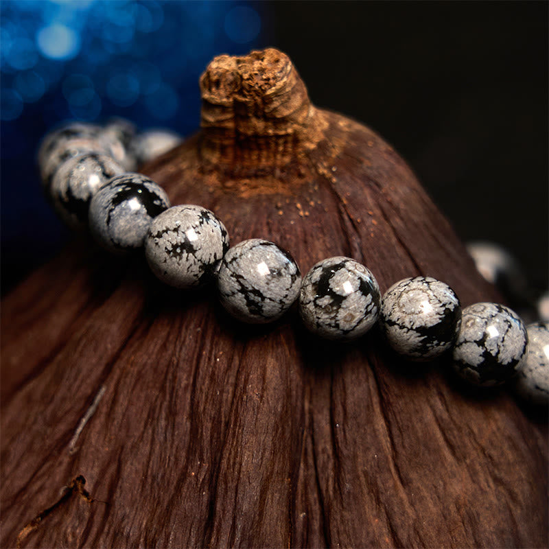 Foviel Schneeflocke Obsidian Balance Armband