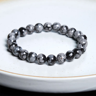 Foviel Schneeflocke Obsidian Balance Armband