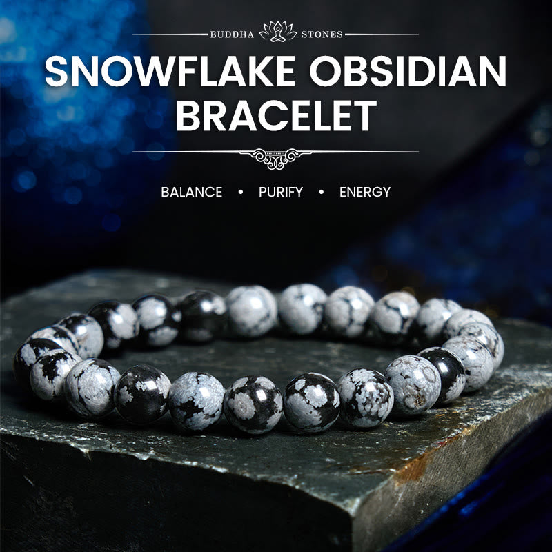 Foviel Schneeflocke Obsidian Balance Armband