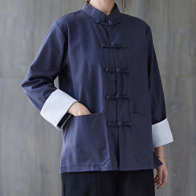 Buddha Stones Women's Frog-Button Long Sleeve Shirt Pants Meditation Clothing - image 16