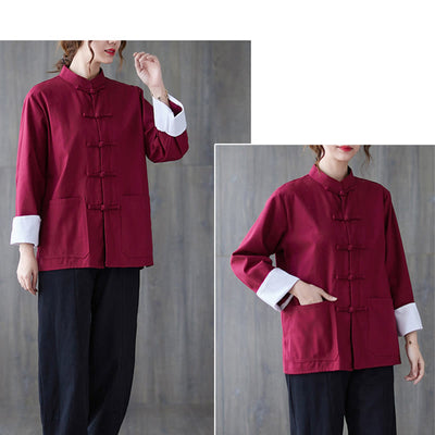 Buddha Stones Women's Frog-Button Long Sleeve Shirt Pants Meditation Clothing - image 10