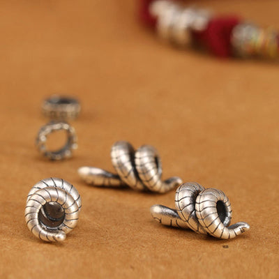 Buddha Stones Red String 925 Sterling Silver Year of the Snake Coin Ring Snake Luck Bracelet - image 15
