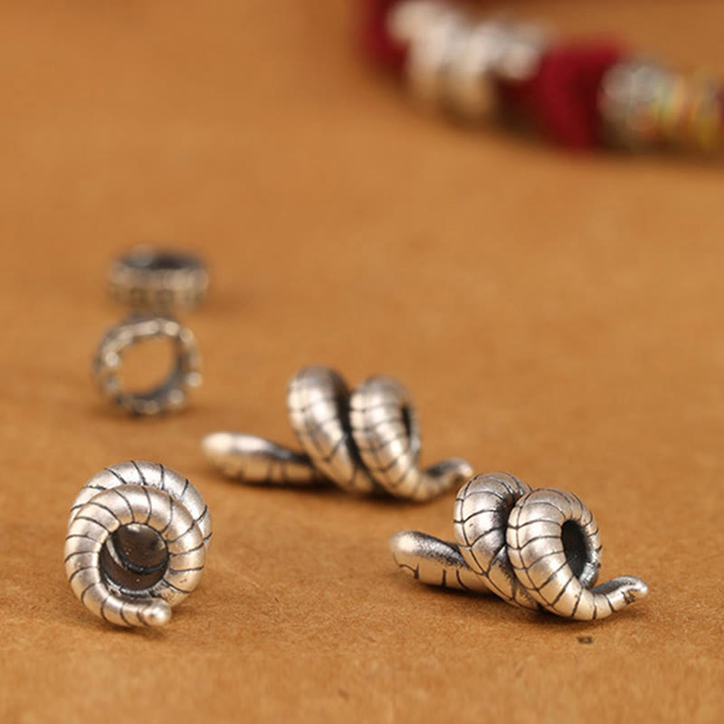 Buddha Stones Red String 925 Sterling Silver Year of the Snake Coin Ring Snake Luck Bracelet - image 15