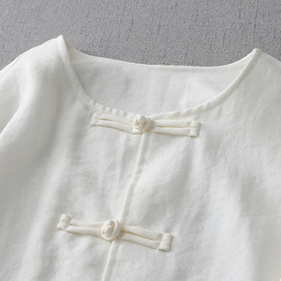Buddha Stones Solid Color Button Long Sleeve Women's Shirt - image 3