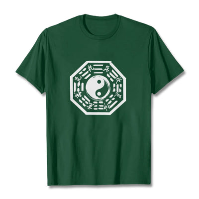 Buddha Stones Ba Gua Pattern Cotton Tee T-shirt T-Shirts BS ForestGreen 2XL