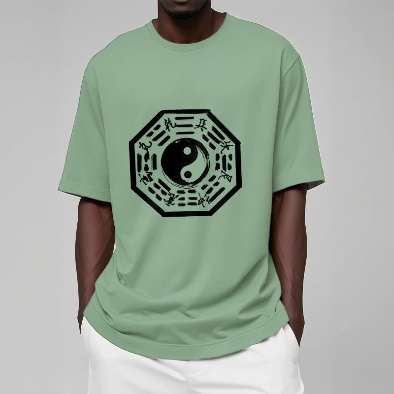 Buddha Stones Ba Gua Pattern Cotton Tee T-shirt T-Shirts BS 15