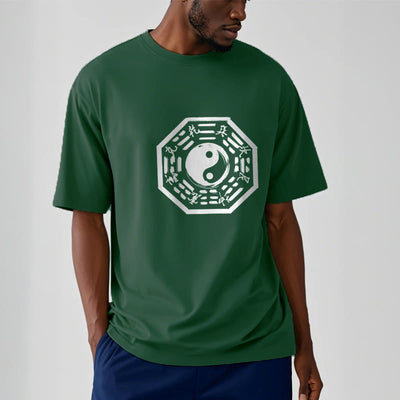 Buddha Stones Ba Gua Pattern Cotton Tee T-shirt T-Shirts BS 9
