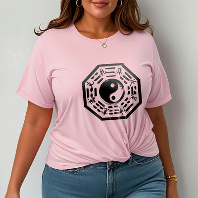 Buddha Stones Ba Gua Pattern Cotton Tee T-shirt T-Shirts BS 19