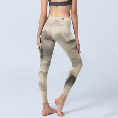 Buddha Stones Mountains Shrouded In Mist Wild Goose Gym Leggings Women's Yoga Pants - image 4