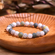 Bracelet de bénédiction Foviel en turquoise blanche, jaspe Picasso et calcite verte