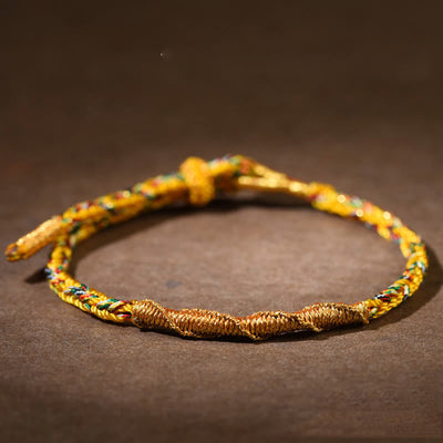 Buddha Stones Handmade Chinese Zodiac Luck Strength Braided Rope Bracelet - Gold-Goat/Monkey(Wrist Circumference 14-17cm) - image 13